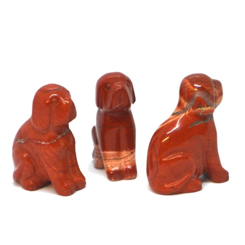 Red Jasper Dog, Stoned Animal Dog, Gemstone Animal Jasper Red