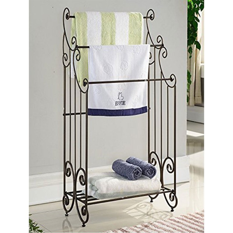 Kings Brand Furniture Pewter Metal Towel Racks for Bathroom with