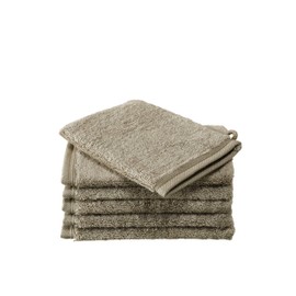 De Witte Lietaer Contessa Luxe Cotton Wash Cloth, Taupe, 16 x 22 cm, Pack of 6