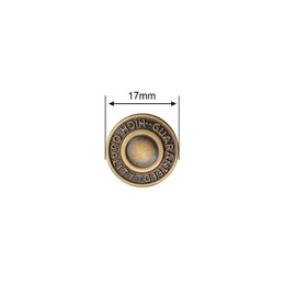 Trimming Shop 17mm Brass Jeans Button, Durable Tack Fastener Buttons with Back Pins Rivet for Clothing Repairing, Denims, Jackets, Skirts, Light Bronze, 20pcs Set