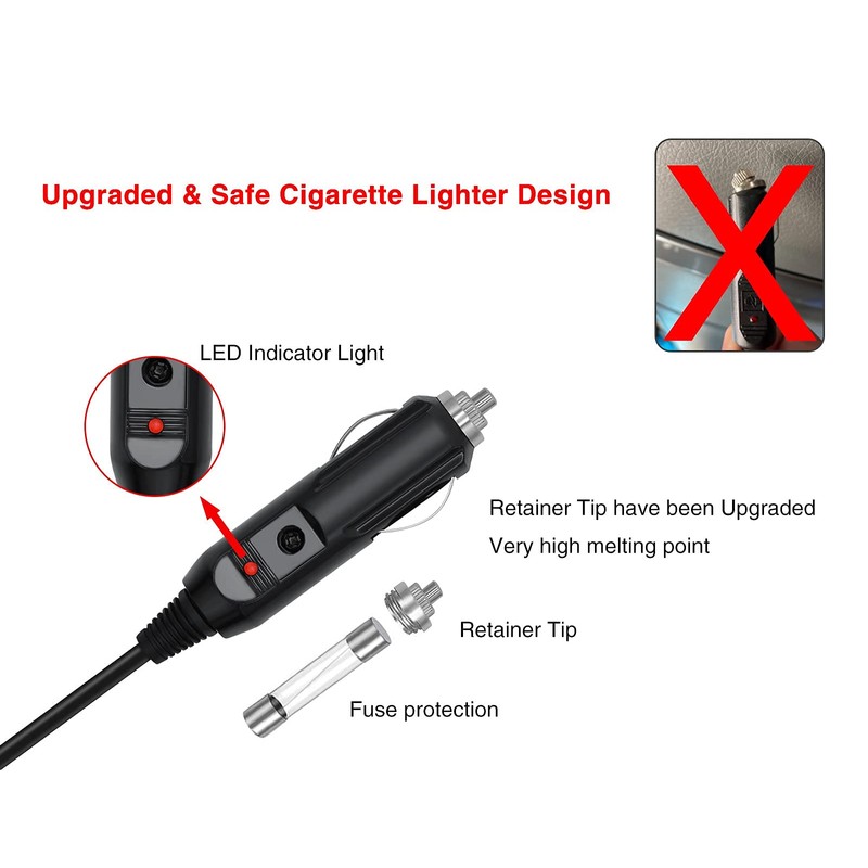 iGuerburn 12V Shielded DC Cord for DreamStation CPAP BiPAP Machines