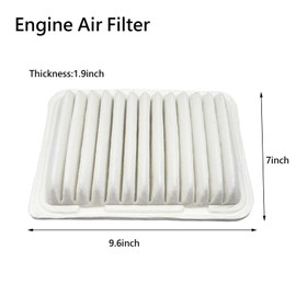 Engine Air Filter and Cabin Air Filter Set Compatible with Corolla 2009-2019 Matrix 2009-2014 Yaris 2007-2018 Scion xD 2008-2014 Vibe 2009-2010 Replace Part Number 87139-07010 17801-0T030 17801-21050