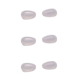 Clear Rubber Silicon Push On Type Nose Pads Pieces Buds for Glasses Sunglasses Frames Reading Eye Wear HNP002 (Clear - 3 Pairs)
