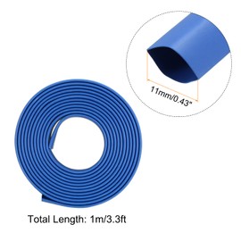 Rebower Heat Shrink Tubing 2:1 Cable Sleeving Tube Wrap, [for Electric Insulation Protection] - 11mm Dia/3.3ft/Blue