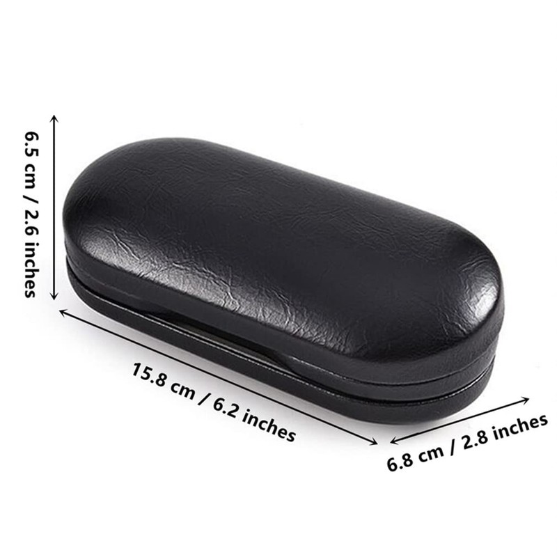 RURAUOGR Double Glasses Case Hard Shell Dual Eyeglasses Case Protective