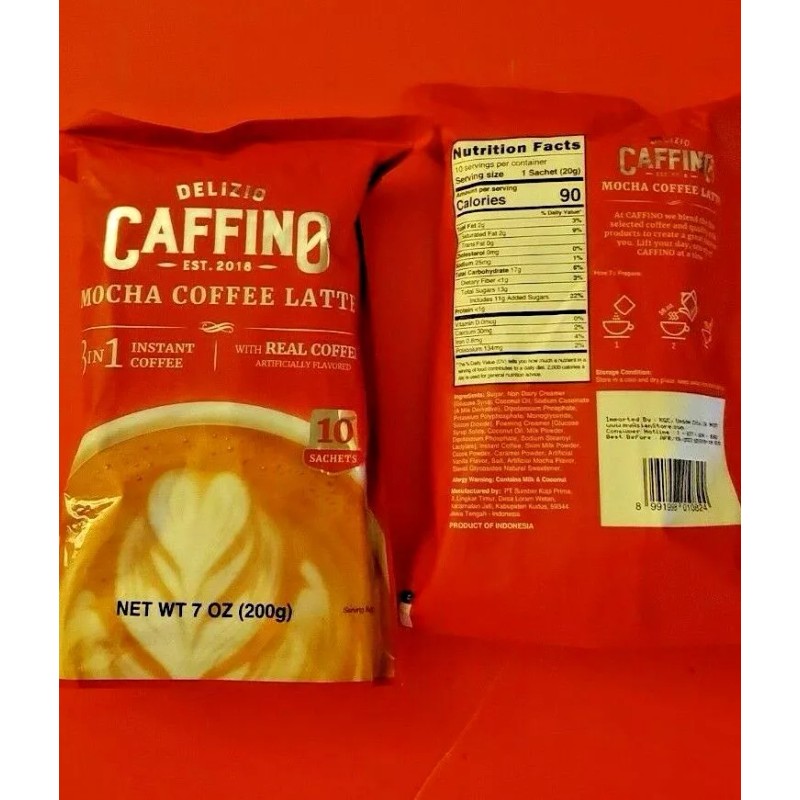 DELIZIO 2 PACK DELIZIO CAFFINO MOCCA COFFEE LATTE 3 IN