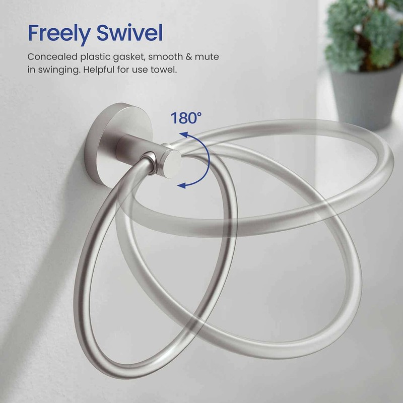 KIBI Circular Bathroom Hand Towel Ring | Wall Mounted Solid