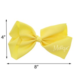 8 Inch Grosgrain Bow for Women and Girls-Pale Yellow