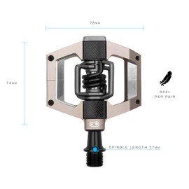 Crankbrothers Mallet Trail Mountain Bike Pedals - Champagne/Black Spring - MTB Enduro XC Trail Optimized Platform - Clip-in System Pair of Bicycle Mountain Bike Pedals (Cleats Included)