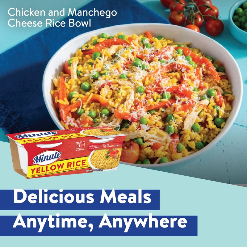 Minute Ready-to-Serve Yellow Rice, Microwavable Rice Cups, 8.8-Ounce Cups (Pack