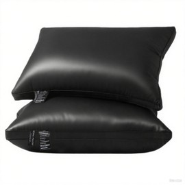 PAJEO Bed Pillows for Sleeping, Pillows Standard Size Set of 2, Breathable & Skin-Friendly with High-Loft Fiber Fill, Side, Back or Stomach Sleepers(Black)