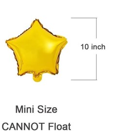 10Pcs Star Foil Balloons, Aluminum Foil Mylar Balloons, 10in Star Shape Party Balloons Star Balloons for Party, Wedding, Birthday(Gold)