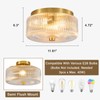 Glass Flush Mount Ceiling Light: 12" Round Clear Ribbed Glass
