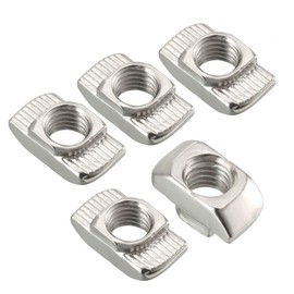 sourcing map Sliding T Slot Nuts, M8 Half Round Roll in T-Nut for 4545 Series Aluminum Extrusion Profile, Carbon Steel Nickel-Plated, Pack of 10