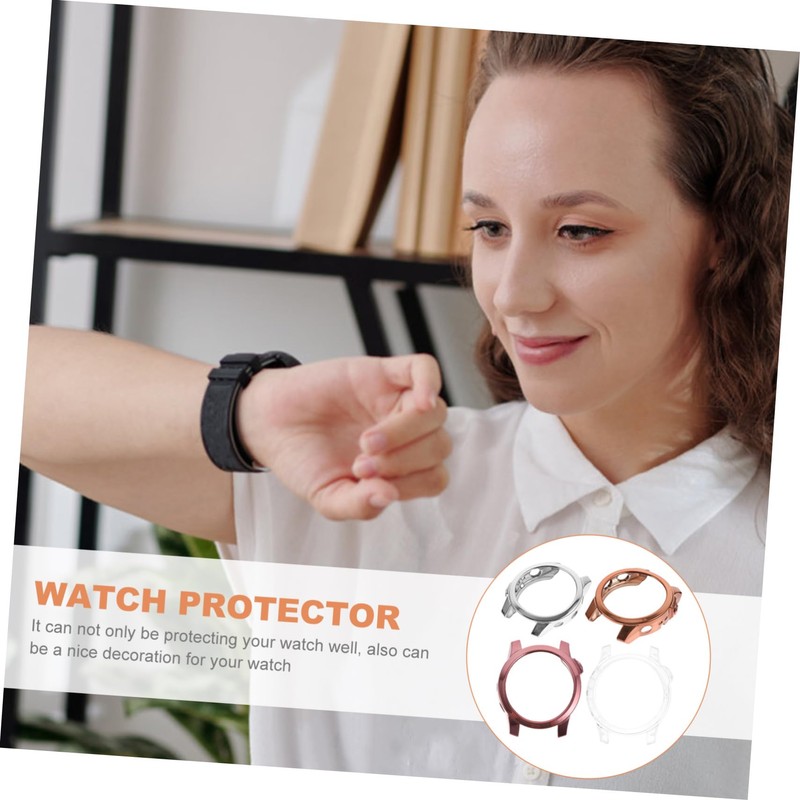 jojofuny 4pcs TPU Watch Protective Covers for Smartwatch Screen Protectors
