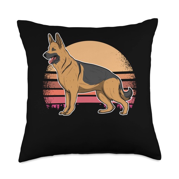 German Shepherd Dog GSD Sunset Throw Pillow