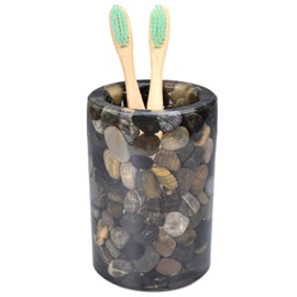 Natural Stone Pebbles Toothbrush Holder