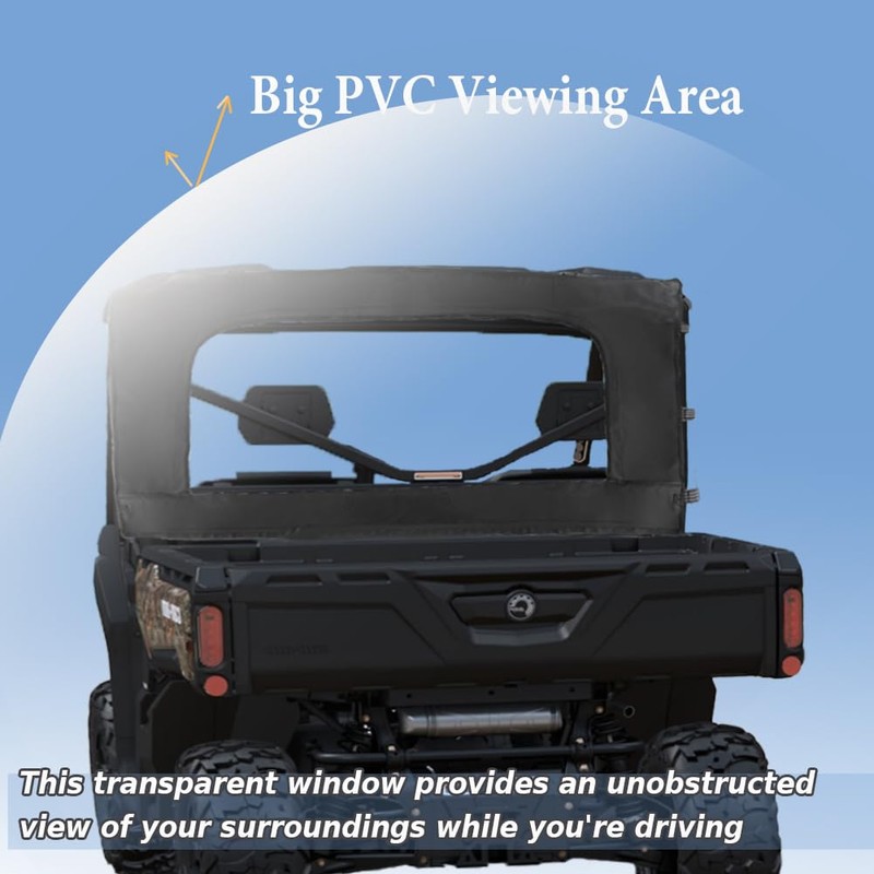 YONQIFON Defender Soft Rear Window Rear Windshield with Zipper Compatible