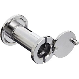 Rockwood 627.CRM Brass UL Listed 190-degree Door Viewer with Heavy Duty Privacy Cover for 1-3/8" to 2-1/4" Doors, Bright Chrome Finish