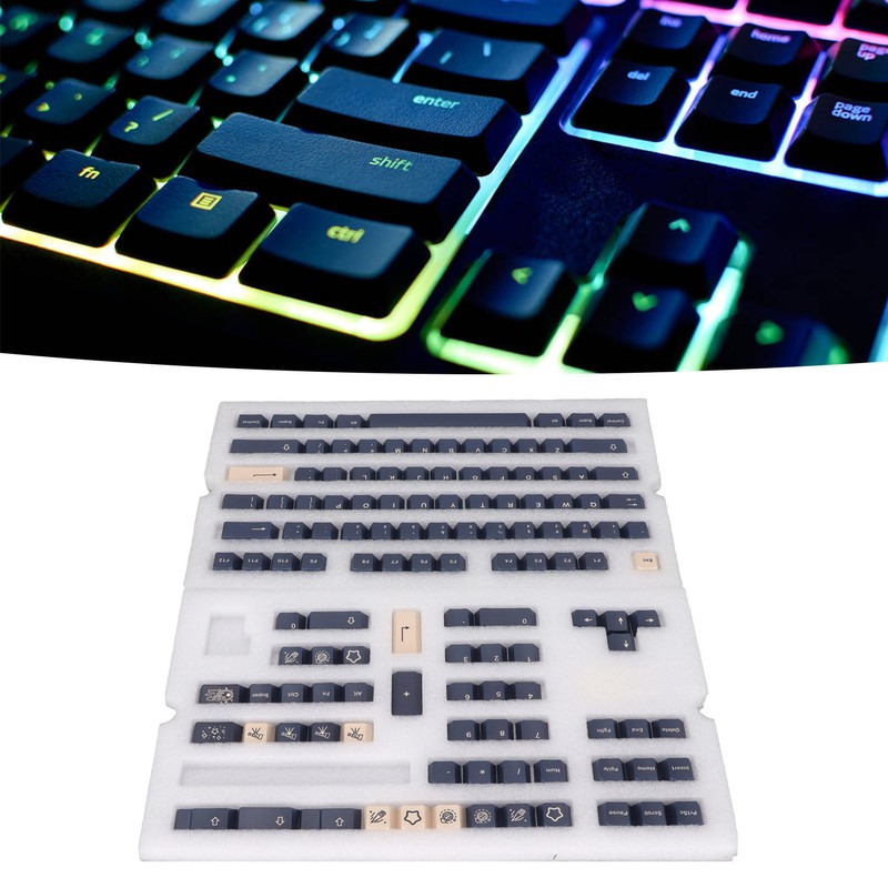 Mechanical Keyboard Keycap 128 Key PBT Keycap Set Contrasting Colors