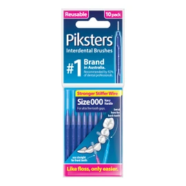 Piksters 0.55mm Interdental Brushes Size 000 - Navy Blue - Pack of 10