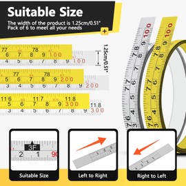 JAXYOOM 78In Self Adhesive Measure Tape 2 Pack,Left to Right Read Measuring Ruler for Woodworking,Peel Imperial and Metric Scale Stick Workbench Ruler for Drafting(White)