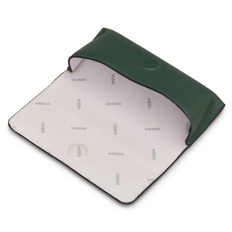 Yoshi Green Fingers Bookworm Leather Glasses Case, Sunglasses Case, Flap