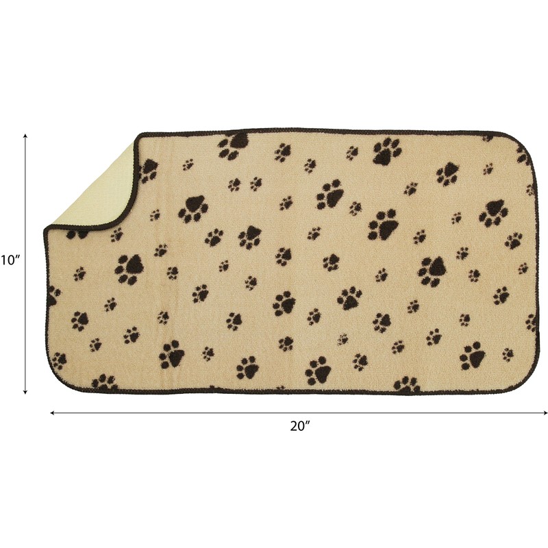 Kitchen Basics Microfiber Pet Bowl Feeding Mat, Anti-Skid and Absorbent,