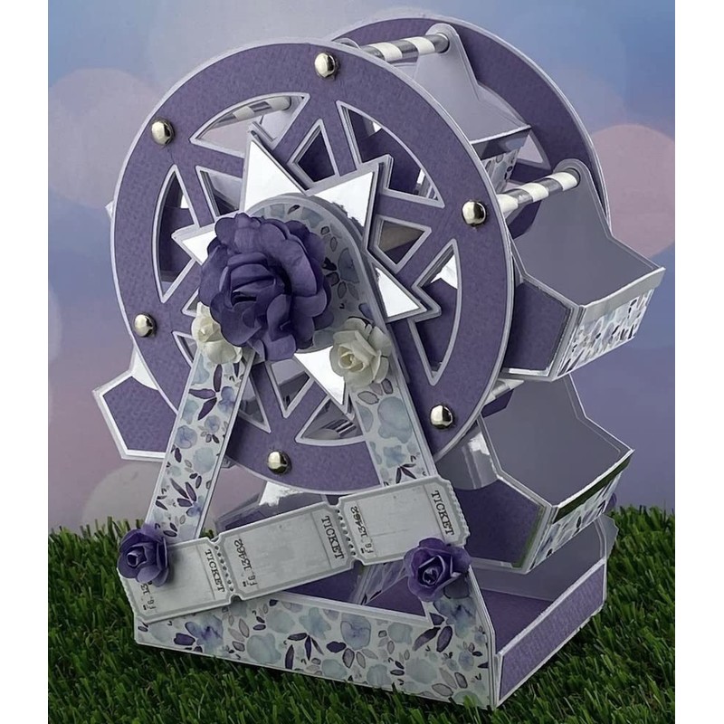 KSCRAFT 3D Ferris Wheel Metal Cutting Dies Stencils for DIY
