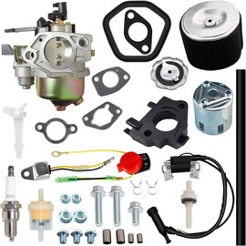 Qiuwanzia GX340 Carburetor Air Filter Spark Plug Kit for Honda GX340 GX390 GX420 11HP 13HP 16HP Engine for 389cc 420cc 439cc Engine Power Equipment