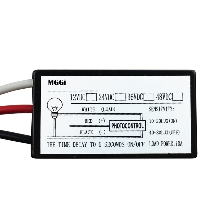 MGGi DC Sensor Photoelectric Light Switch for Outdoor Lighting Fixtures,