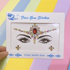Topz Rhinestone Face Gems Stickers Red Crystal Self Adhesive Jewels for Halloween Makeup, Festival Rave, Eye Glitter & DIY Beauty Decorations (S066)