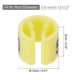 MECCANIXITY Clothes Hanger Marker Number 50 Tag Fit 3.5mm Rod Yellow for Garment Clothing Color Coding, Pack of 100
