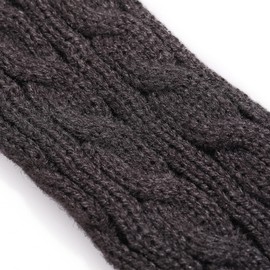 CINECE Arm Warmer, Knit Gloves, Cold Protection, Set of 2, Fingerless, Wrist and Finger Hole, Winter, Cold Protection, Computer and Smartphone Operation, Women's, Unisex, Fashionable, gray (dark gray)