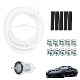 17PCS Fuel Pipe Line Hose Clip Kit Rubber Car Air Parking Heater Tube Durable for Diesel Heater Fuel Line Kit with Tube Replacement Hose Clip Fuel Pipe Line for Webasto Eberspacher