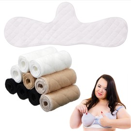Boyiee Pack of 9 Reusable Cotton Bra Inserts Under the Breasts Sweat Absorber Pads Bra Sweat Pads for Women, White, Nude, Black