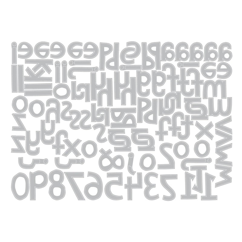 Tim Holtz Sizzix Thinlits Alphanumeric Cutout Lower Die Set, 663074,