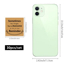 CRASPIRE Candle Stickers Labels Square 2.52 Inch 30pcs Sometimes You Forget You're Awesome Sticker Self Adhesive Labels for Candle Essential Oil Container Can Bottle Drink Cup Packaging Bag Gift Box