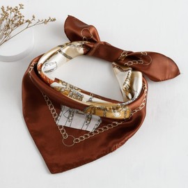 QBSM Womens 23.6 inch Satin Silk Feeling Formal Square Neck Scarf Head Hair Wraps Kerchief