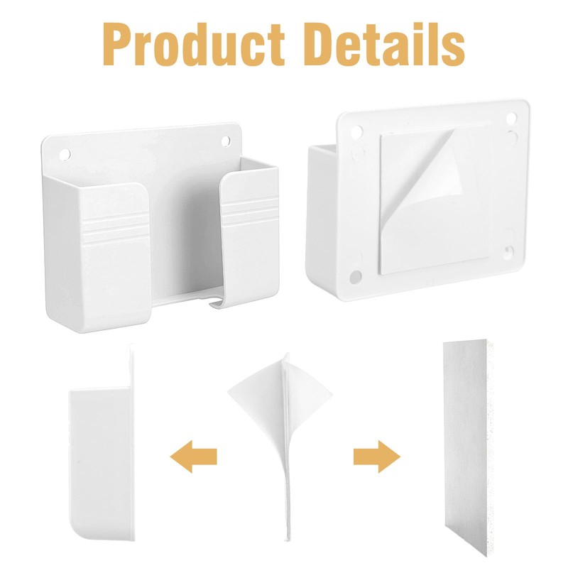TIESOME 2 Pcs Wall Mount Phone Holder, Phone Stand, Plastic,