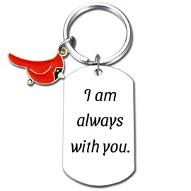 Cardinal Memorial Keychain - Condolence Gift for Loss of Loved One, Bereavement Sympathy Keepsake to Honor Grief Remembrance (Always with you)