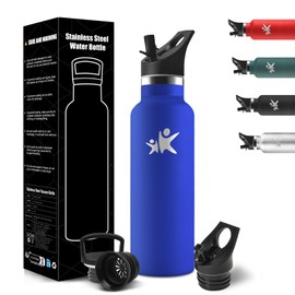 HoneyHolly Children's Water Bottle, 500 ml, BPA-Free, Stainless Steel, Leak-Proof Insulated Flask, Double-Walled, Water Bottle, Thermos Flask, with Straw, Water Bottle for Sports, School, Office