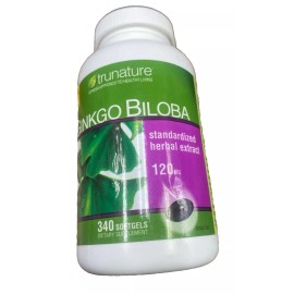 Trunature GINKGO BILOBA 120mg 340 softgels Support Memory Expires 12/2026