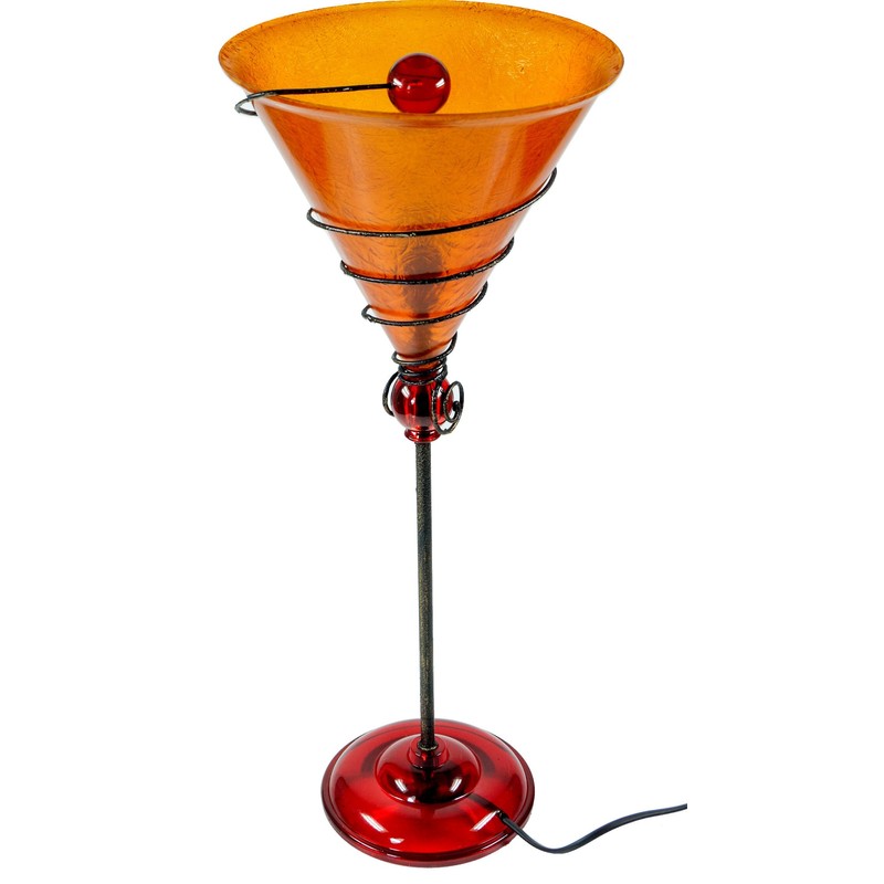 GURU SHOP Kokopelli Kada L Orange Fibreglass Table Lamp 60