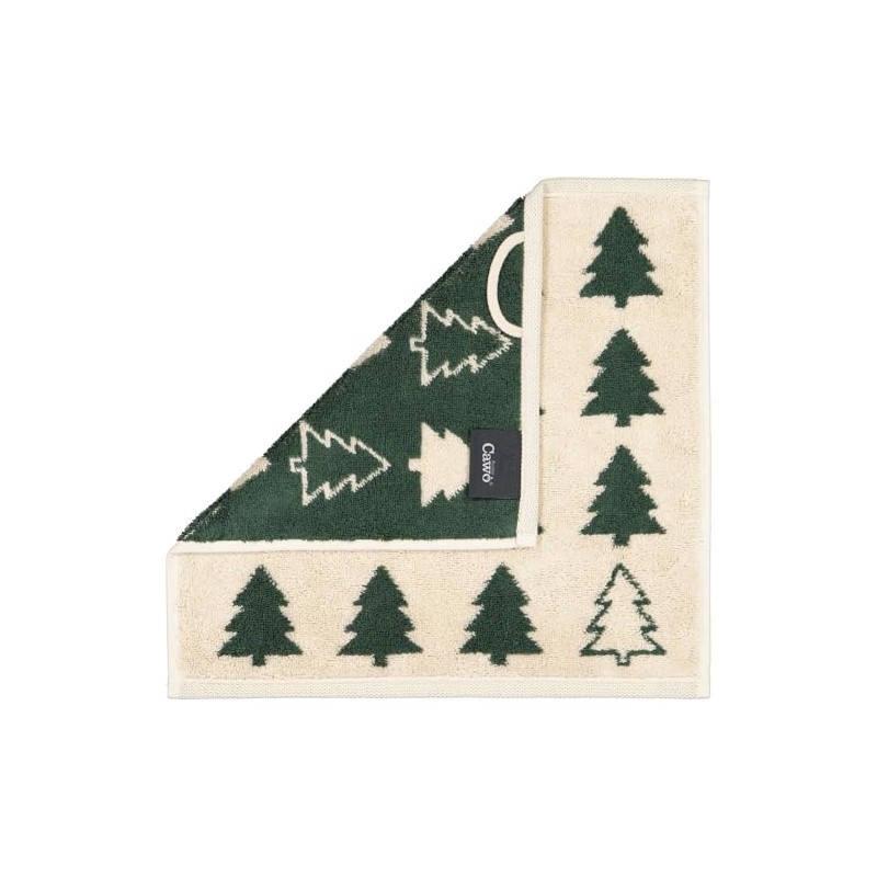 Cawö Home Flannels Christmas Edition Christmas Trees 794 Natural Green