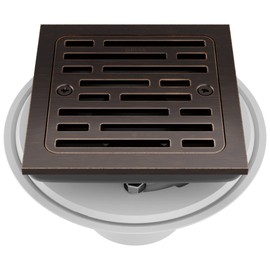 Delta Faucet 4 Inch Tile-In Square Shower Floor Drain Oil Rubbed Bronze, Shower Drain Kit, Square Shower Drain, Chrome Shower Drain, Shower Floor Drain, Venetian Bronze DT062412-RB