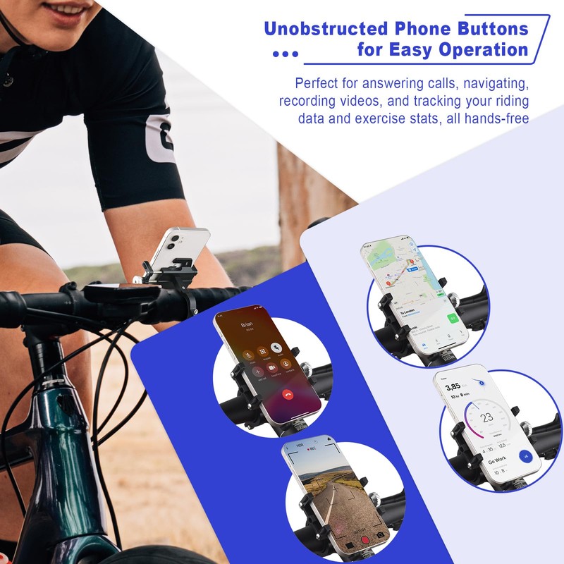 NineLeaf 6PK Bike Phone Mount Holder, Aluminum Motorcycle Phone Mount,