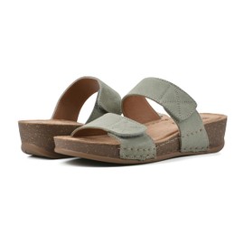 WHITE MOUNTAIN Women's Fervent Wedge Sandal, Sage Green/Suede, 10 M