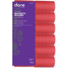 Diane Magnetic Hair Roller, Red, 1 1/2 Inch
