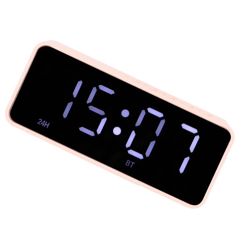 Alarm Clock Bluetooth Speaker Distortion Free USB Charging Mirror Display